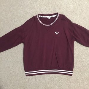 victoria secret pink burgundy sweatshirt varsity